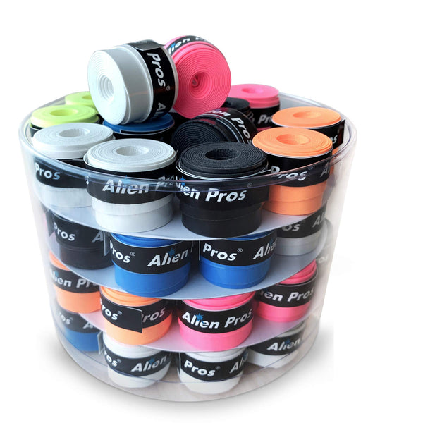 Alien Pros Tennis Racket Grip Tape (60 Grips) ? Precut and Light Tac Feel Tennis Grip ? Tennis Overgrip Grip Tape Tennis Racket ? Wrap Your Racquet