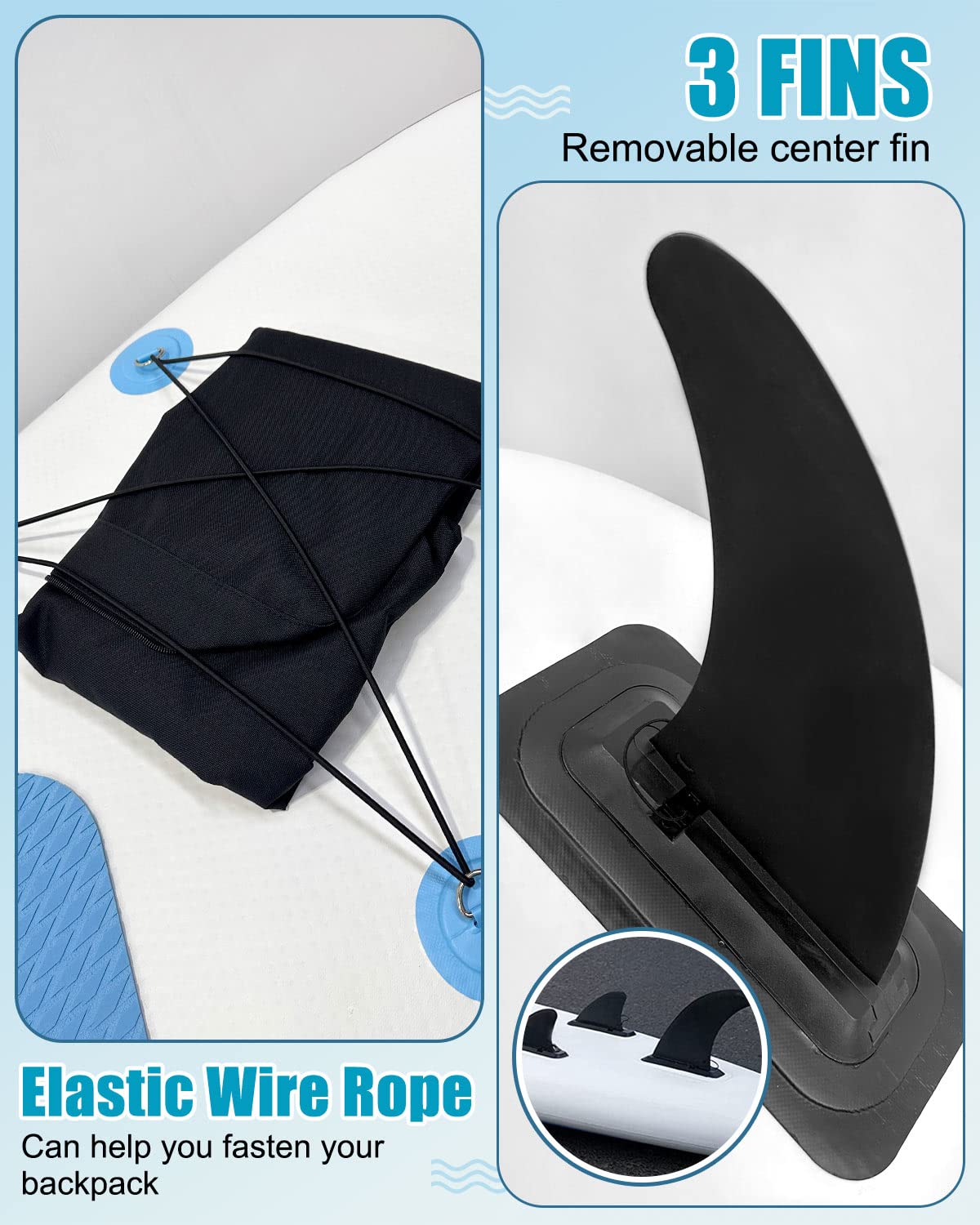 Inflatable Stand Up Paddle Board 10'6"×31"×6"", Max 140KG Load SUP Paddle Board with Accessories Waterproof Cell Phone Bag, Excellent Paddleboards for Adults/Youth/Beginners/Advanced/Water yoga