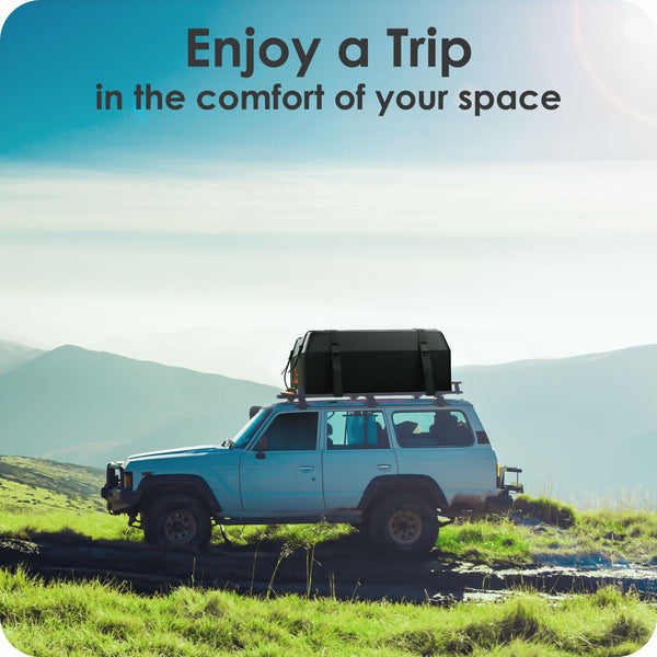 BOYUJK Roof Bag 20 Cubic/566 L, Waterproof Car Roof Bag no Rack Needed, Car Roof Box with Anti-Slip Mat and 6 Heavy-Duty Straps, Folding Soft Roof Bag for Cars with/Without Rack（ Orange 566L ）