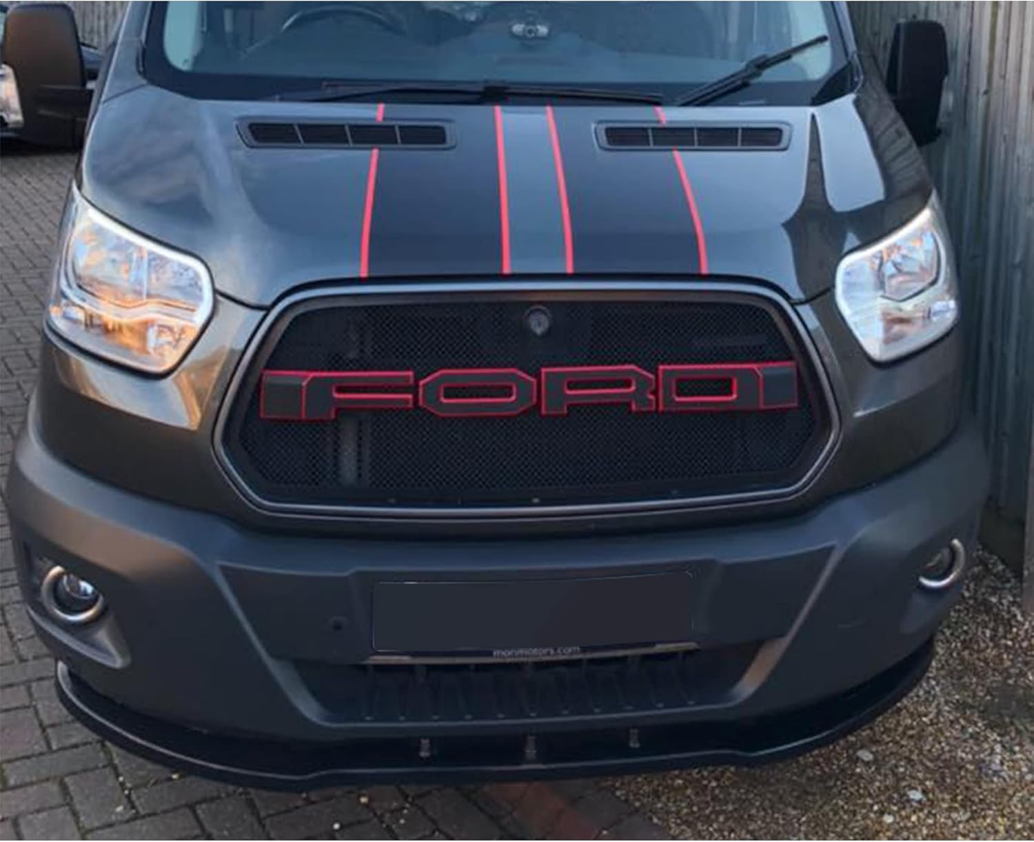 Front Splitter Compatible with Ford Transit MK8 2014-2019 Gloss Black