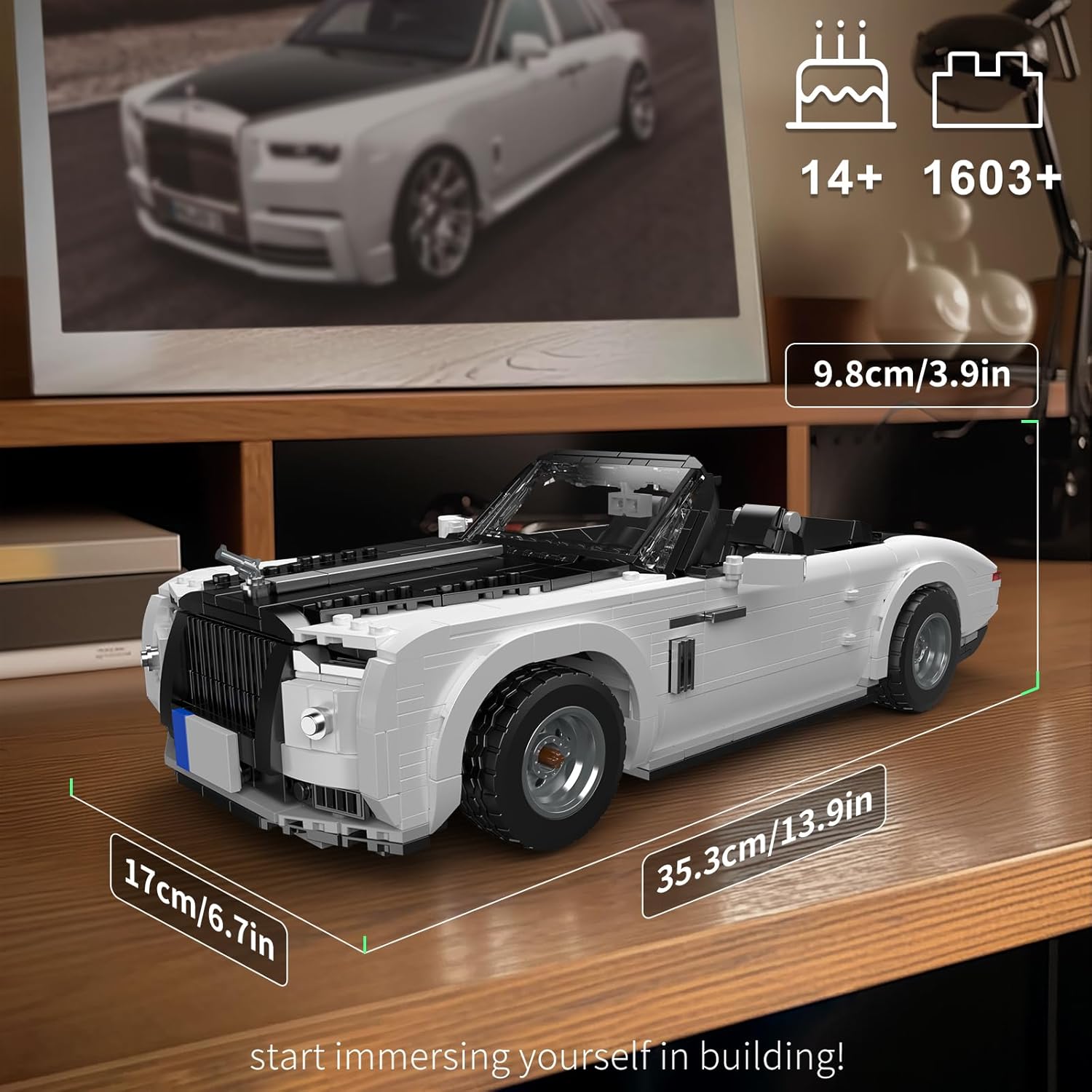 Mould King 10031 Retro Convertible Building Blocks Set, Classic 1:16 Scale Collectible Sports Vehicle Model Kit for Children Aged 14+/Adults (1603 Pieces)