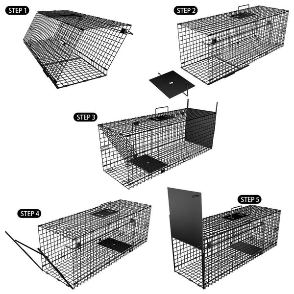 Amagabeli Garden Home Humane Live Animal Trap 78X26X29cm Catch Release Cage for Large Nuisance Rodents Control Raccoon Mole Gopher Opossum Groundhog