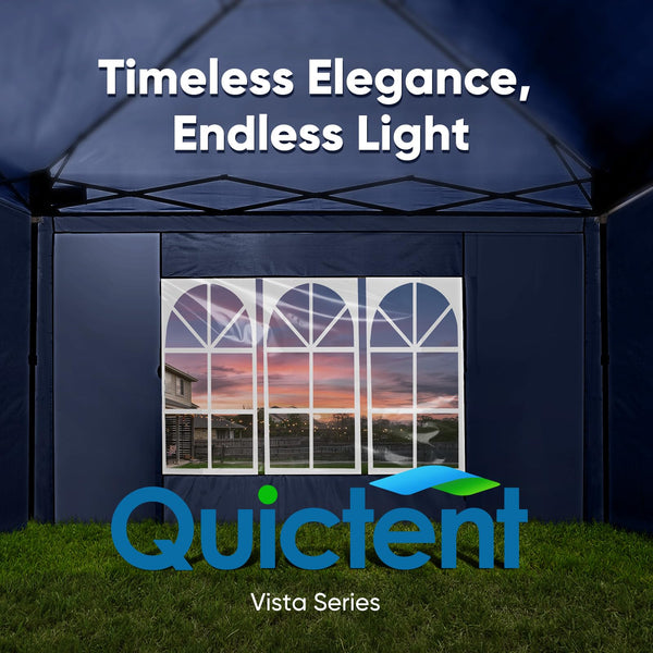 Quictent Pop Up Canopy Gazebo with Removable Sidewalls, Adjustable Height Event Shelter, 3x3m (10x10ft) Portable Tent for Garden Party, Camping, White