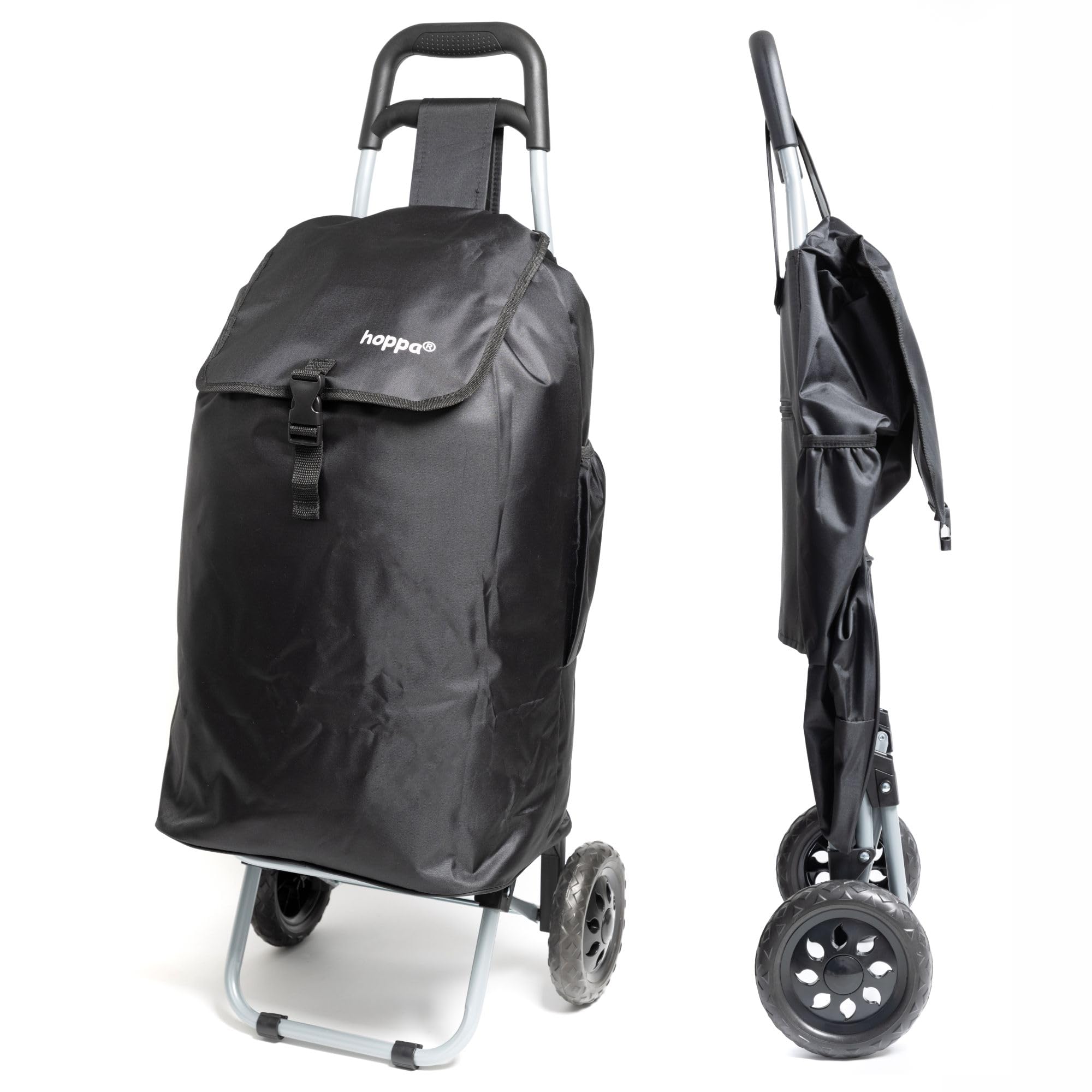 Hoppa 57Ltr Lightweight Shopping Trolley 2025 model, Hard Wearing & Foldaway Push/Pull Cart for Easy Storage With 1 Year Guarantee