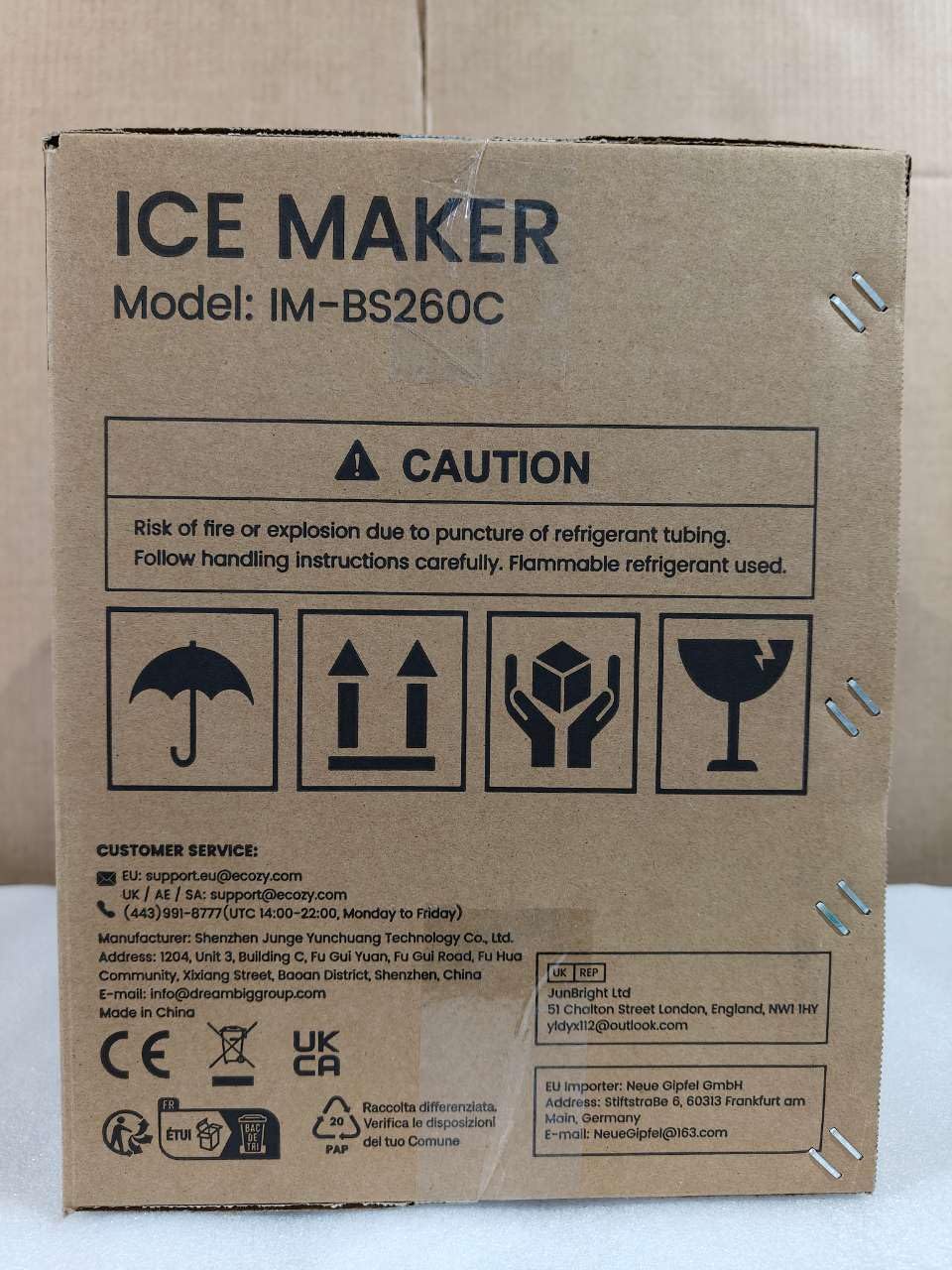 ecozy Ice Maker Machine, Portable Ice Machine, 9 Ice Cubes in 6 Mins, 12KG in 24Hrs, 2 Sizes of Ice, Self-Cleaning Ice Cube Maker, Countertop Ice Maker for Home/Office/Kitchen/Bar