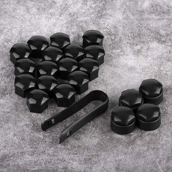 Universal Wheel Nut Cover Protective Bolt s Wheel Nut Rim Cover Anti Dust Stopper Cover 20pcs 17mm Nut Car Wheel Auto Hub Screw Anti theft Cover (Black)