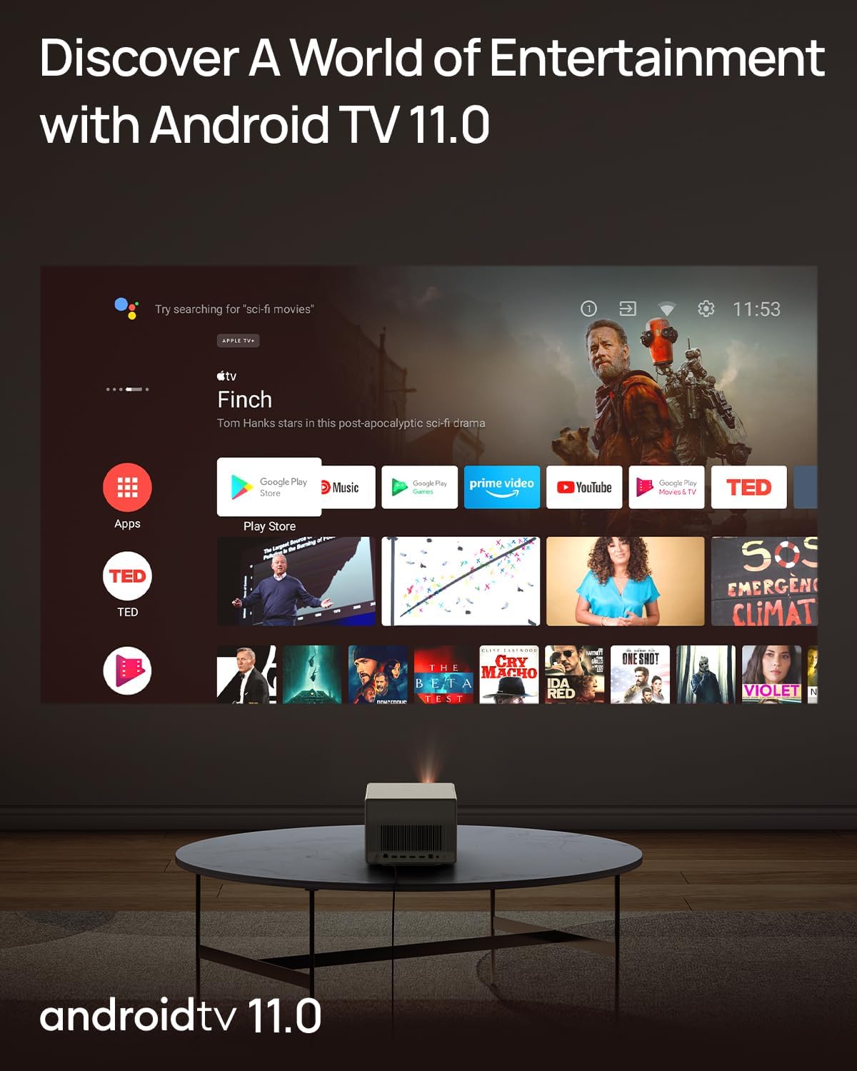 XGIMI HORIZON Ultra 4K Laser Dolby Vision Smart Home Theater Projector, ISA 3.0, 2300 ISO Lumens, Android TV 11.0, 2 * 12w Harman Kardon Speakers, Optical Zoom with WiFi and Bluetooth