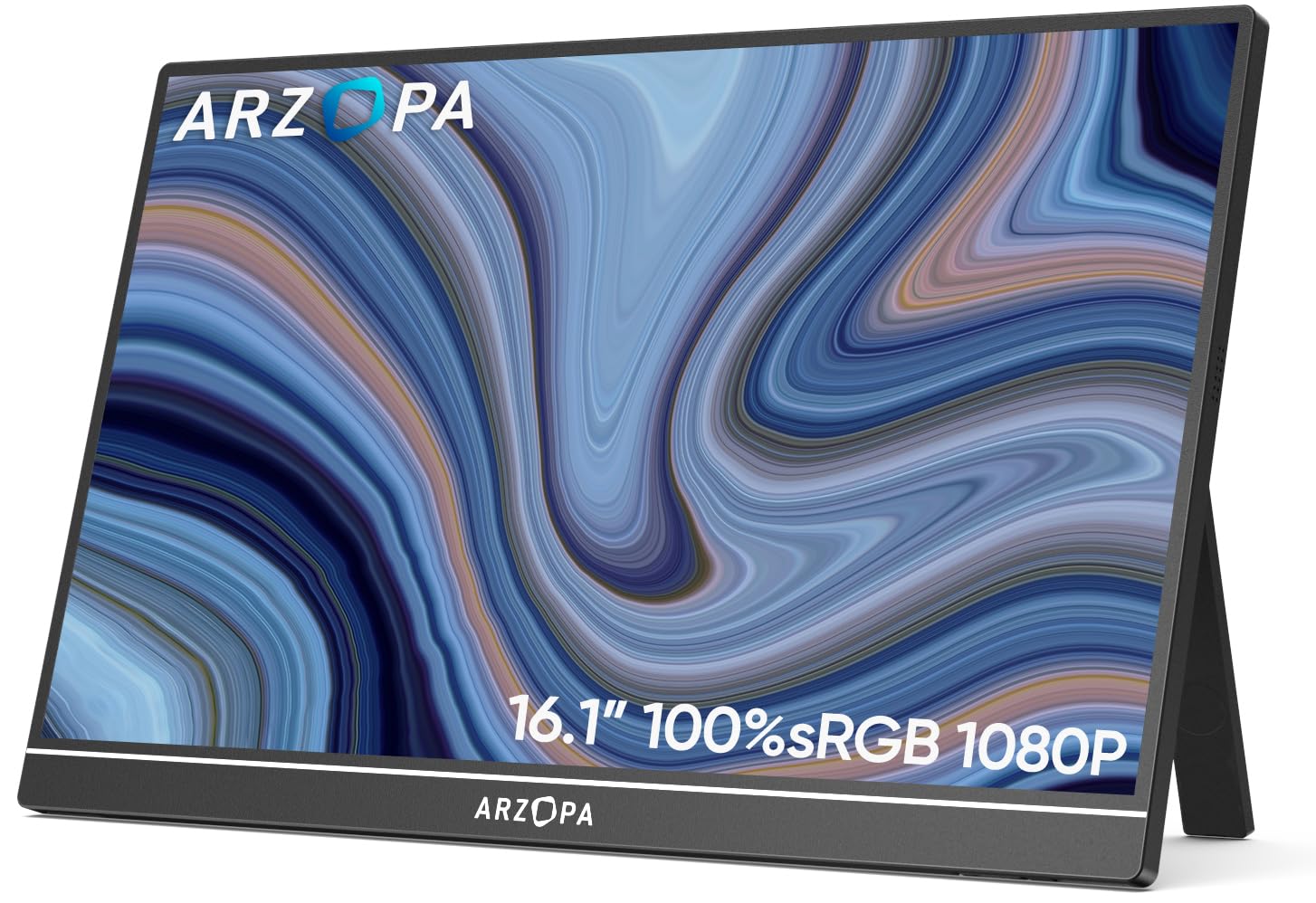 ARZOPA 16.1'' 144Hz Portable Monitor with Storage Bag, 100% sRGB 1920×1080P FHD HDR 144HZ Gaming Monitor, Ultra Slim - Eye Protection-External Second Screen for Laptop/PC/Mac/PS3/4/5/Xbox - Z1FC（Grey）
