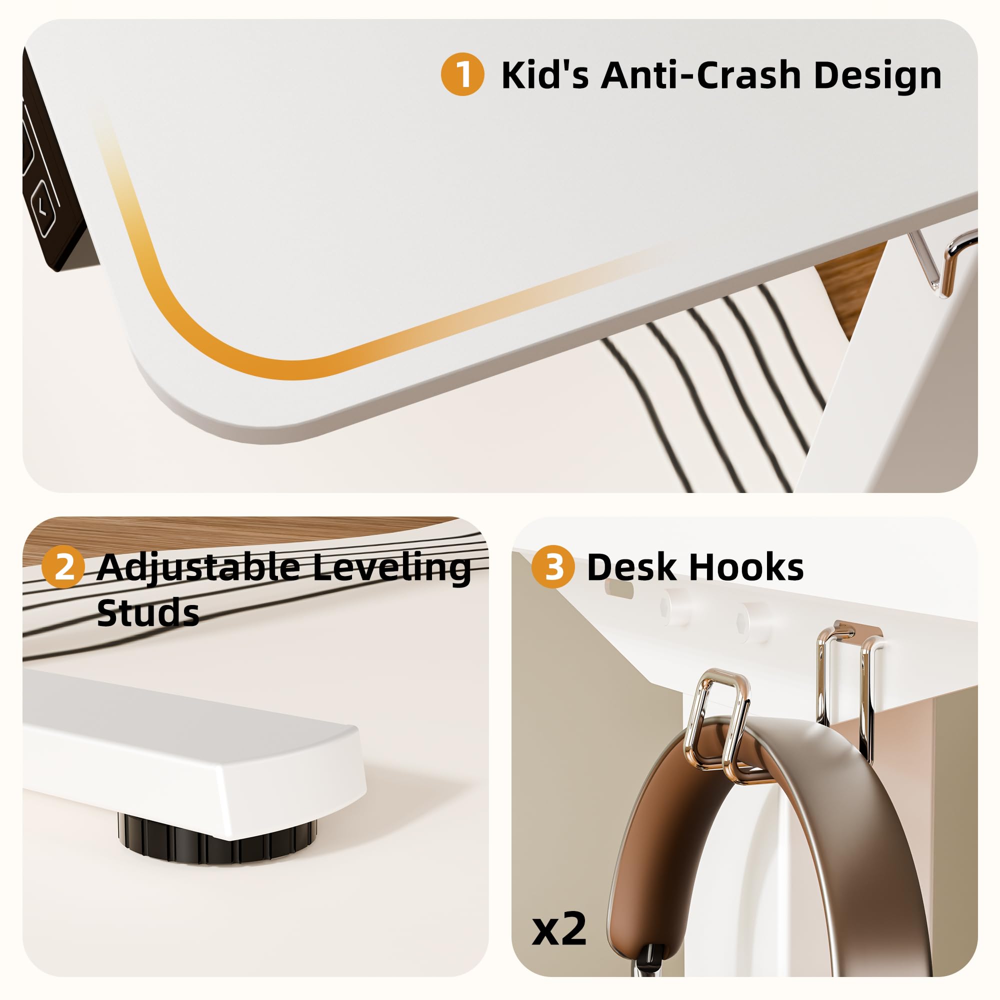 ERGOMAKER Electric Height Adjustable Standing Desk 80x60cm (31.5"x23.6"), Sit Stand Desk with Splicing Top for Home Office (Black Frame + Black Desktop)