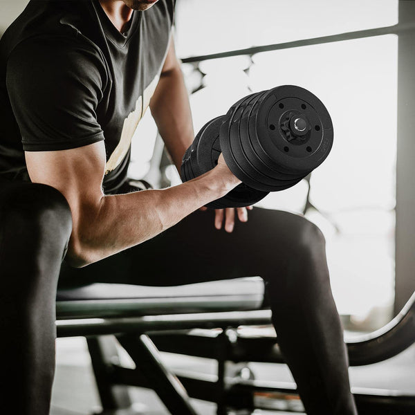 Yaheetech 30KG/25KG/20KG/15KG Adjustable Dumbbells Weight Lifting Training Set Dumbbells Set (sold as a pair) Home Gym Fitness for Men/Women