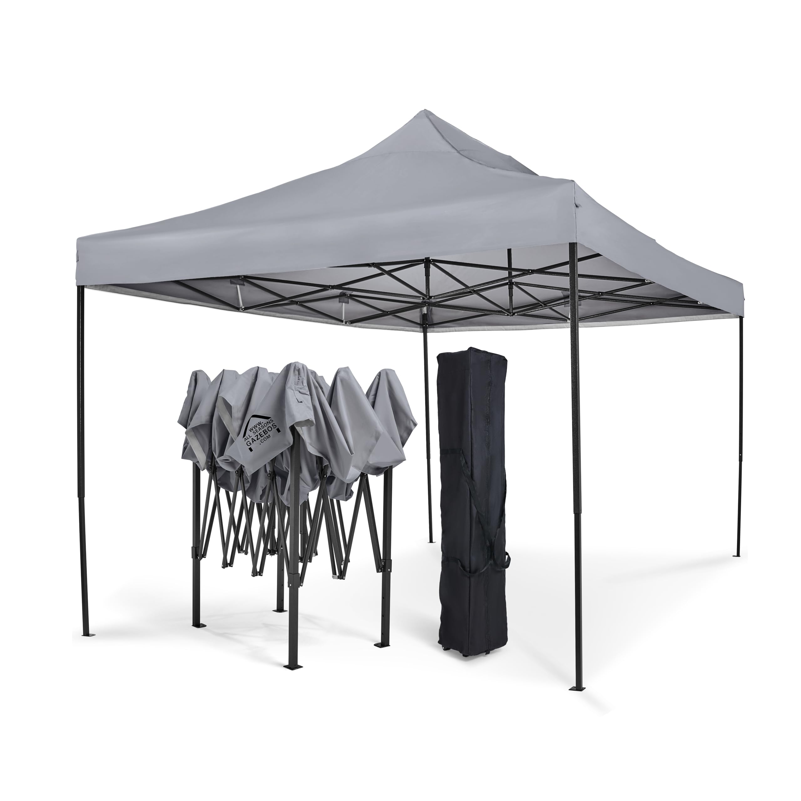 All Seasons Gazebos 3x4.5 Fully Waterproof Pop up Gazebo With Accessories - Metallic Grey