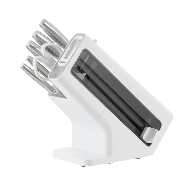 Ninja Foodi StaySharp Knife Block with Integrated Sharpener, 5-Piece Knife Set includes Chef, Bread, Slicing, Utility, Paring Knives, Stainless Steel K32005UK, Black