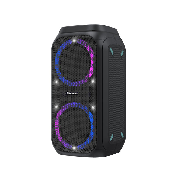 Hisense PARTY STORM, 300W Max Audio Power,15 Hrs long playtime,Karaoke Mode,Lighting effects, Wireless charge the phone, IPX4 Waterproof, Bluetooth 5.0