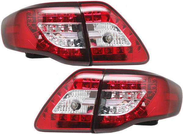 GAZOZ PERFORMANCE Exterior Accessories - LED Tail Light Compatible with Corolla 2009-2010 E140/E150 Altis LED Tail Light Brake Turn Signal - Red/Clear