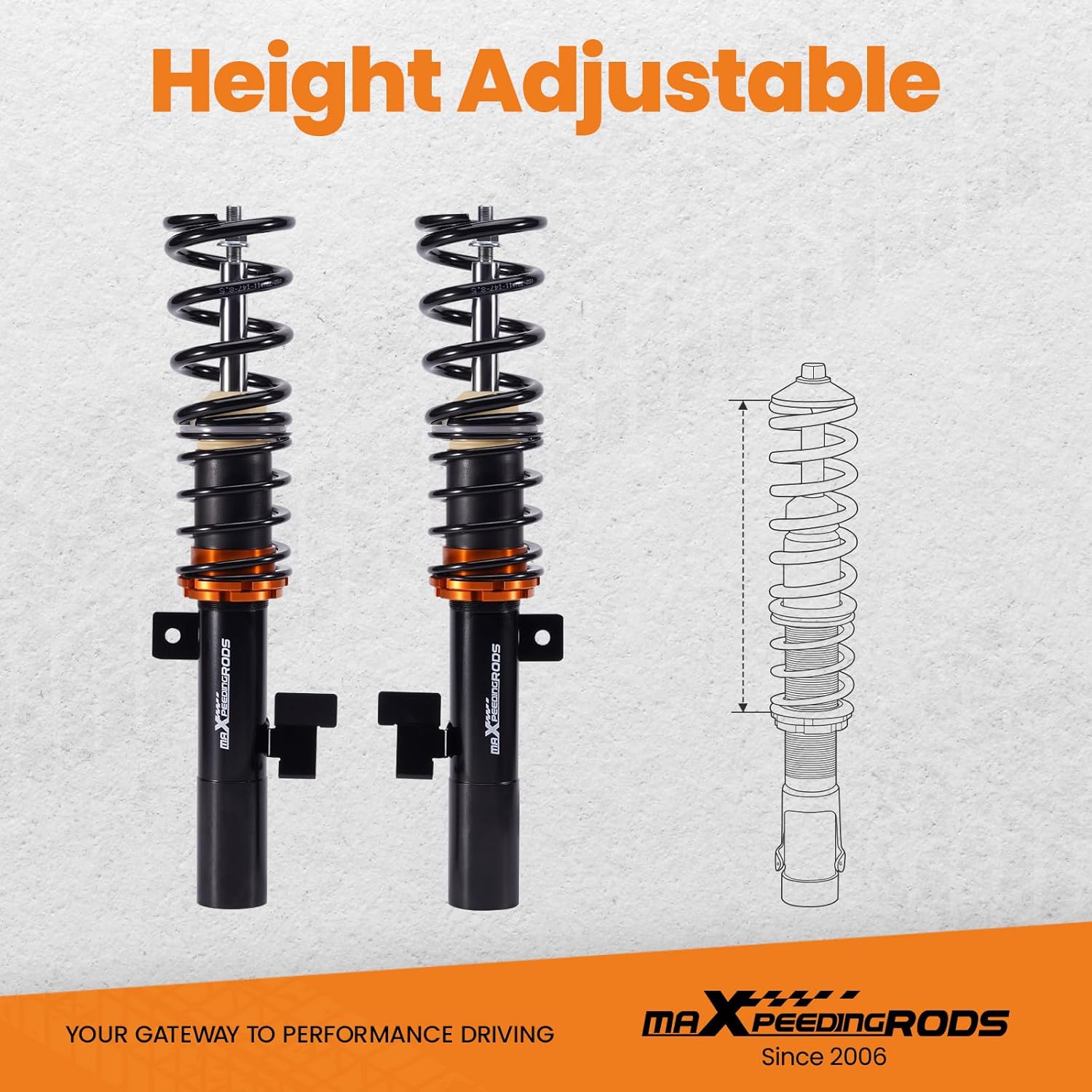 maXpeedingrods Coilover Suspension Kit Lowering for Ford Focus MK2 ST 225 2005-2012 Shock Strut Spring