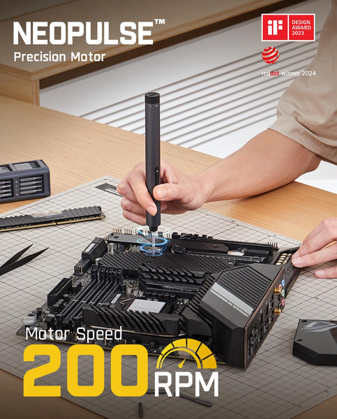 Fanttik E1 Max 3.7V Electric Screwdriver, Mini Precision Screwdriver Set, 50 Magnetic Bits, Magnetic Storage, 5/32‘’Hex, Repair Tool Kit for Electronics Phone Camera Laptop Watch (Grey)