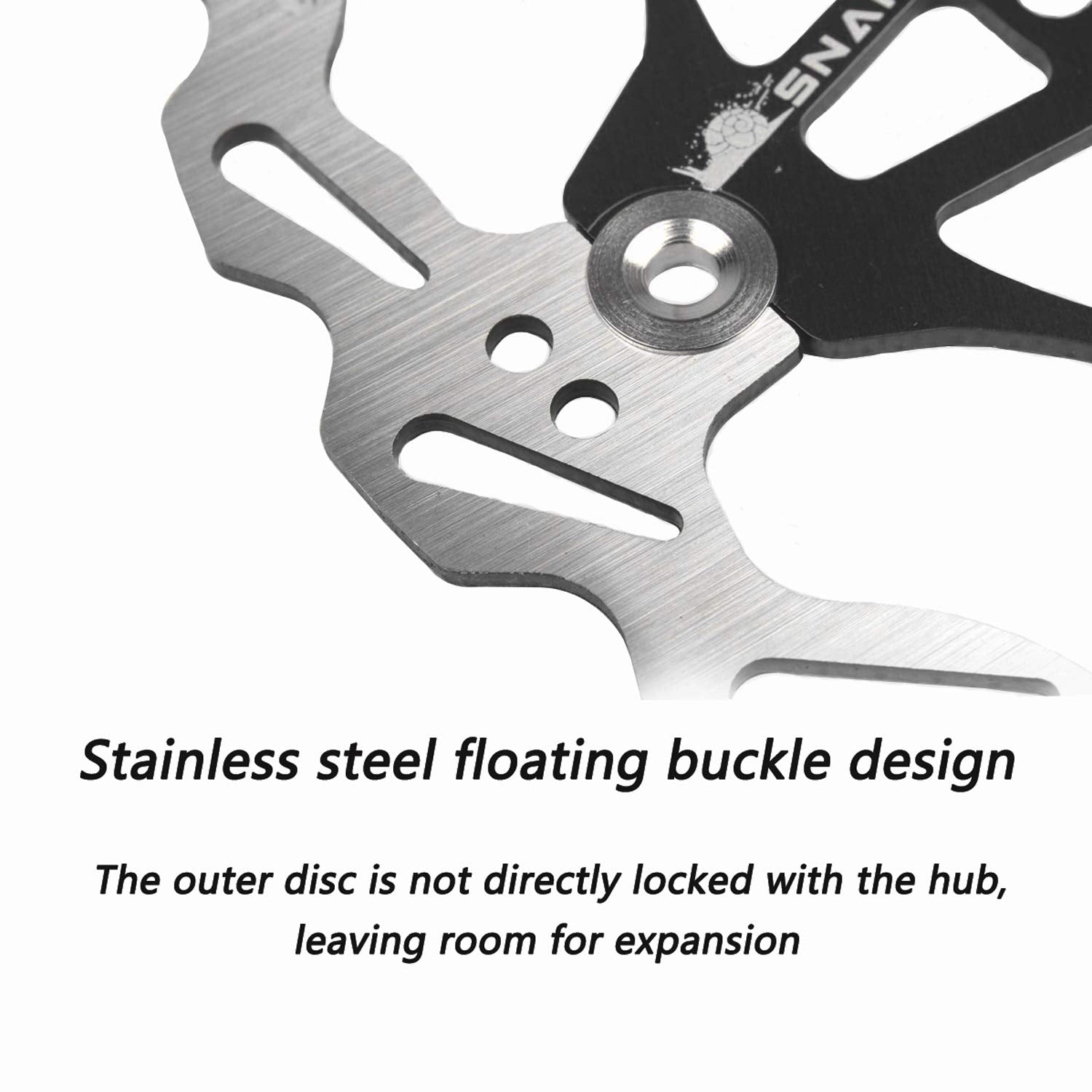 Newgoal Bicycle Disc Brake Disc, Bicycle Brake Disc Mountain Bike Floating Brake Disc Center Lock Bicycle Accessories (Black 203mm)