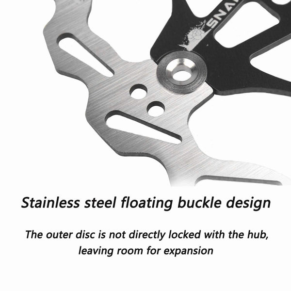 Newgoal Bicycle Disc Brake Disc, Bicycle Brake Disc Mountain Bike Floating Brake Disc Center Lock Bicycle Accessories (Black 203mm)