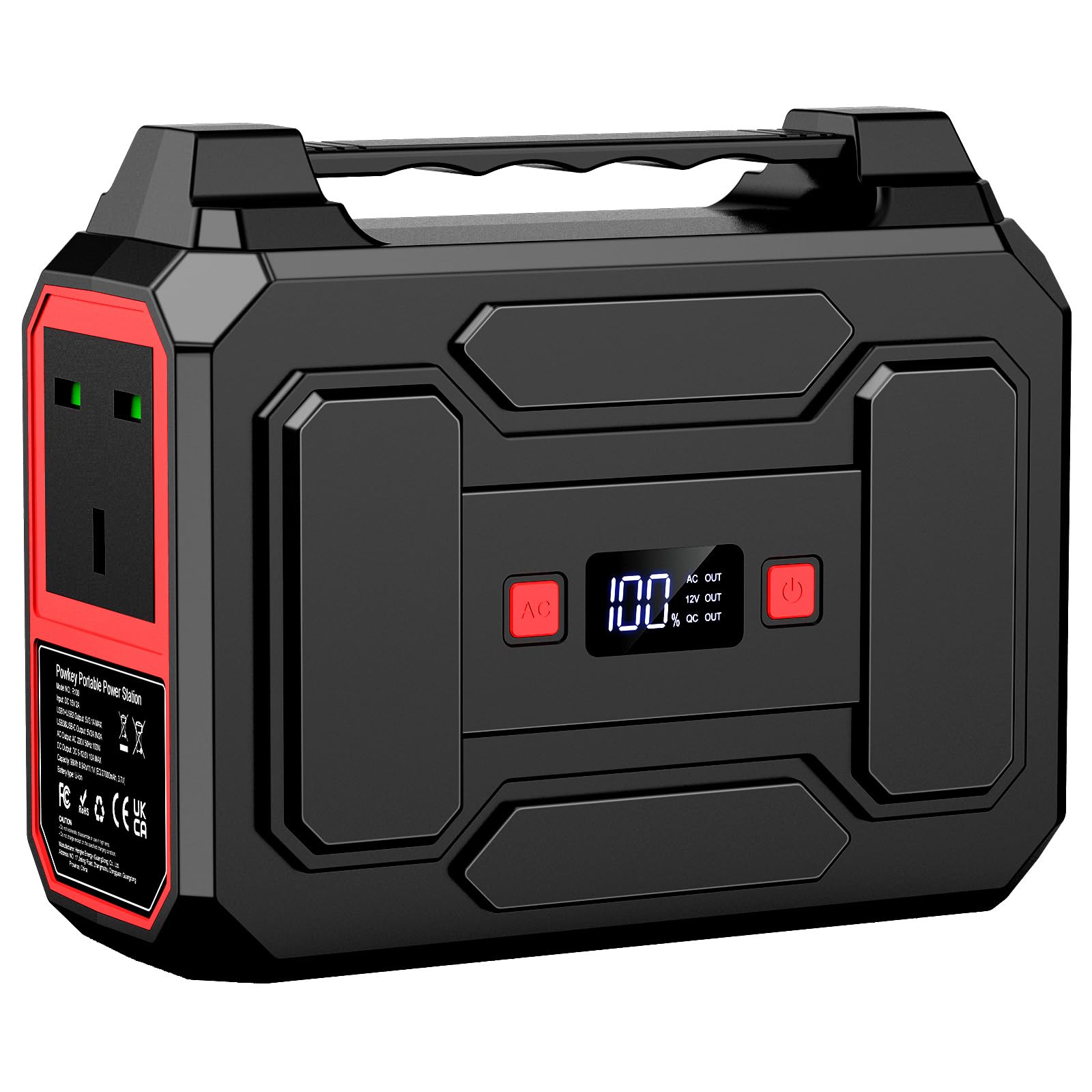 Powkey 100W Portable Power Station 99Wh/ 27000mAh Camping Power Pack,Solar generator with AC/DC/USB/Type C Outlet for Outdoors Camping Travel Fishing Emergency Power Supply Backup Orange