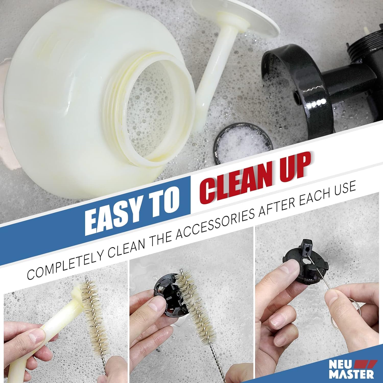 NEU MASTER Paint Sprayer, Orange Fence Paint Sprayer,[500W/1200ml/4 Nozzles/3 Patterns] HVLP Electric Spray Gun for Home Interior and Exterior, Cabinets, House, Fence, Ceiling