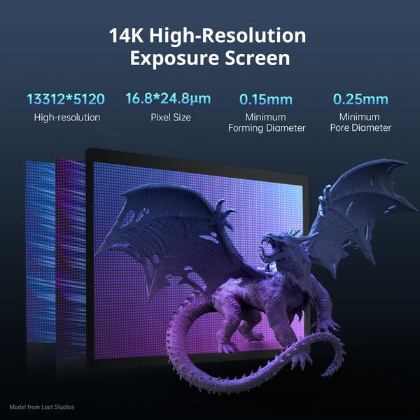 ANYCUBIC Photon Mono M7 Resin 3D Printer, 150mm/h Printing Speed, 10.1” 14K HD Mono Screen Resin Printer with Latest LighTurbo 3.0, Intelligent Assisted Printing System, Printing Size of 223*126*230mm