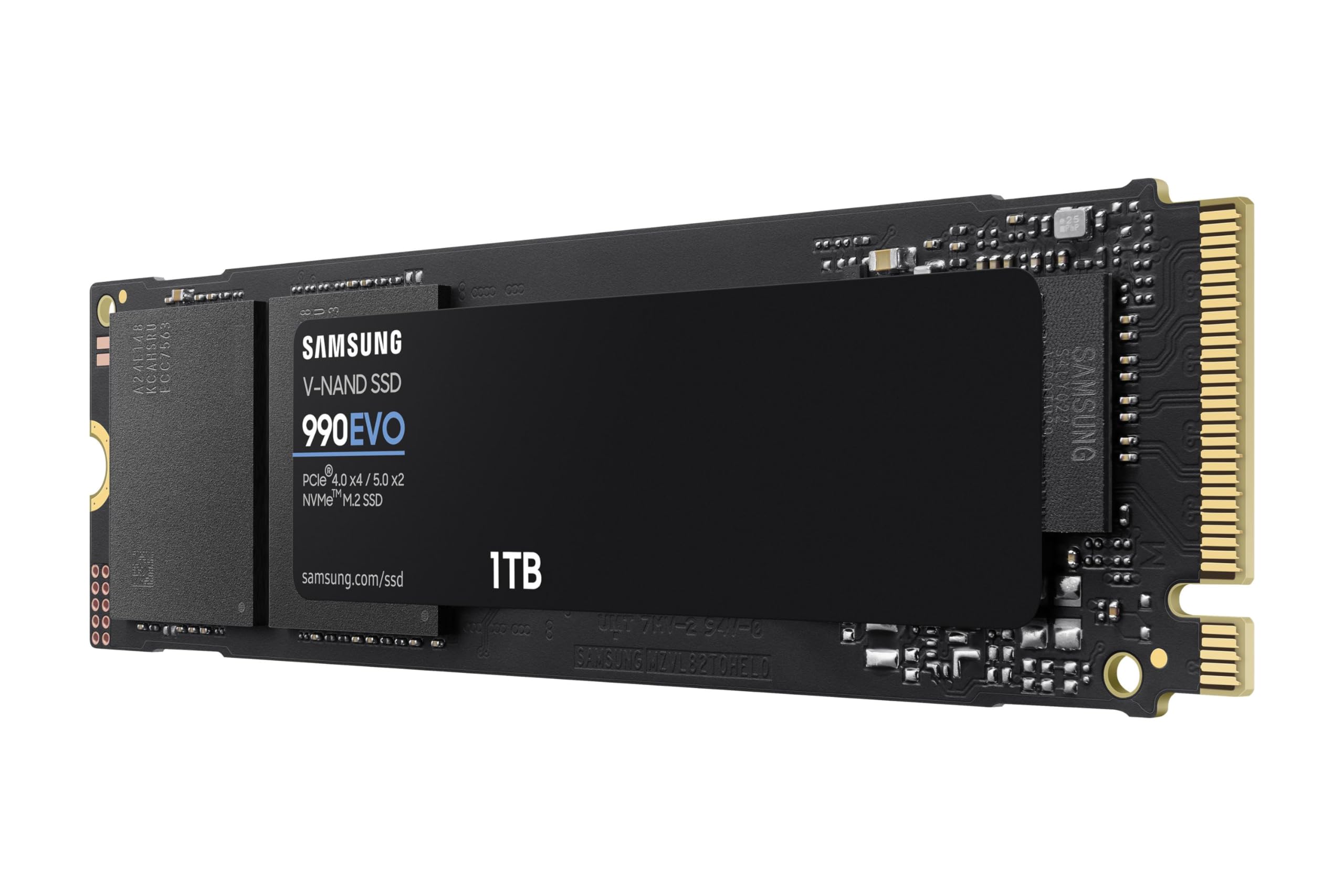 Samsung 990 PRO NVMe M.2 SSD, 2 TB, PCIe 4.0, 7,450 MB/s read, 6,900 MB/s write, Internal SSD, For gaming and video editing, MZ-V9P2T0BW