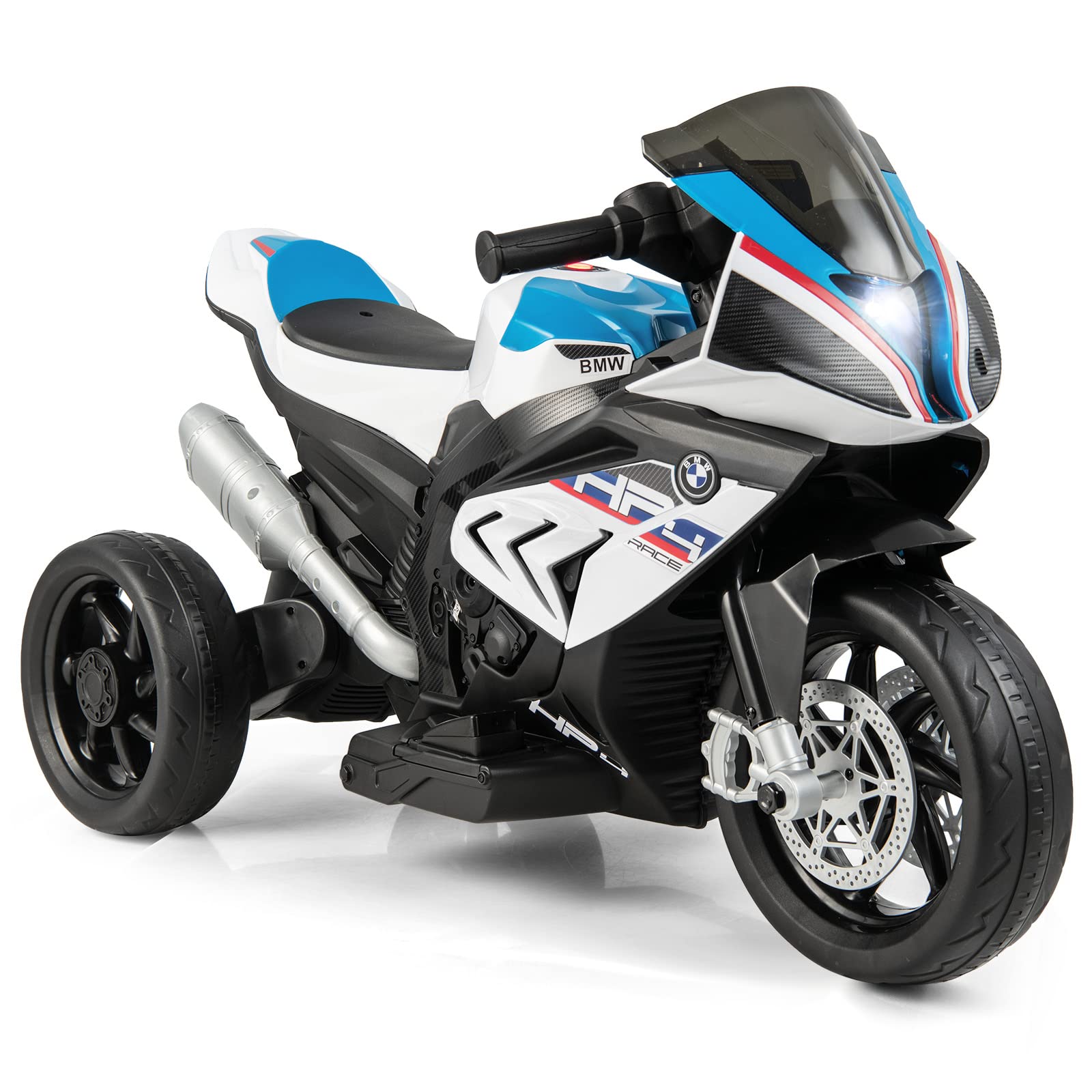 COSTWAY 12V Kids Electric Motorbike, Licensed BMW Ride on Motorcycle with Headlight, Music, Horn, MP3, USB Port, Battery Powered Vehicle Toy for 37-96 Months (Red)