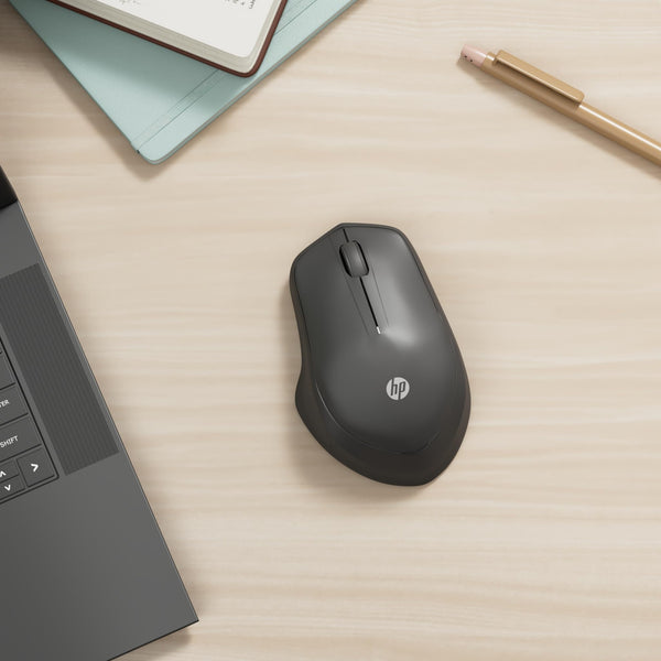 HP 280 Silent PC Wireless Mouse | HP Blue Optical Technology | 1600 DPI to track precisely on any surface | 90% noise reduction | Comfortable & Ergonomic Design | USB A Dongle Included | Black