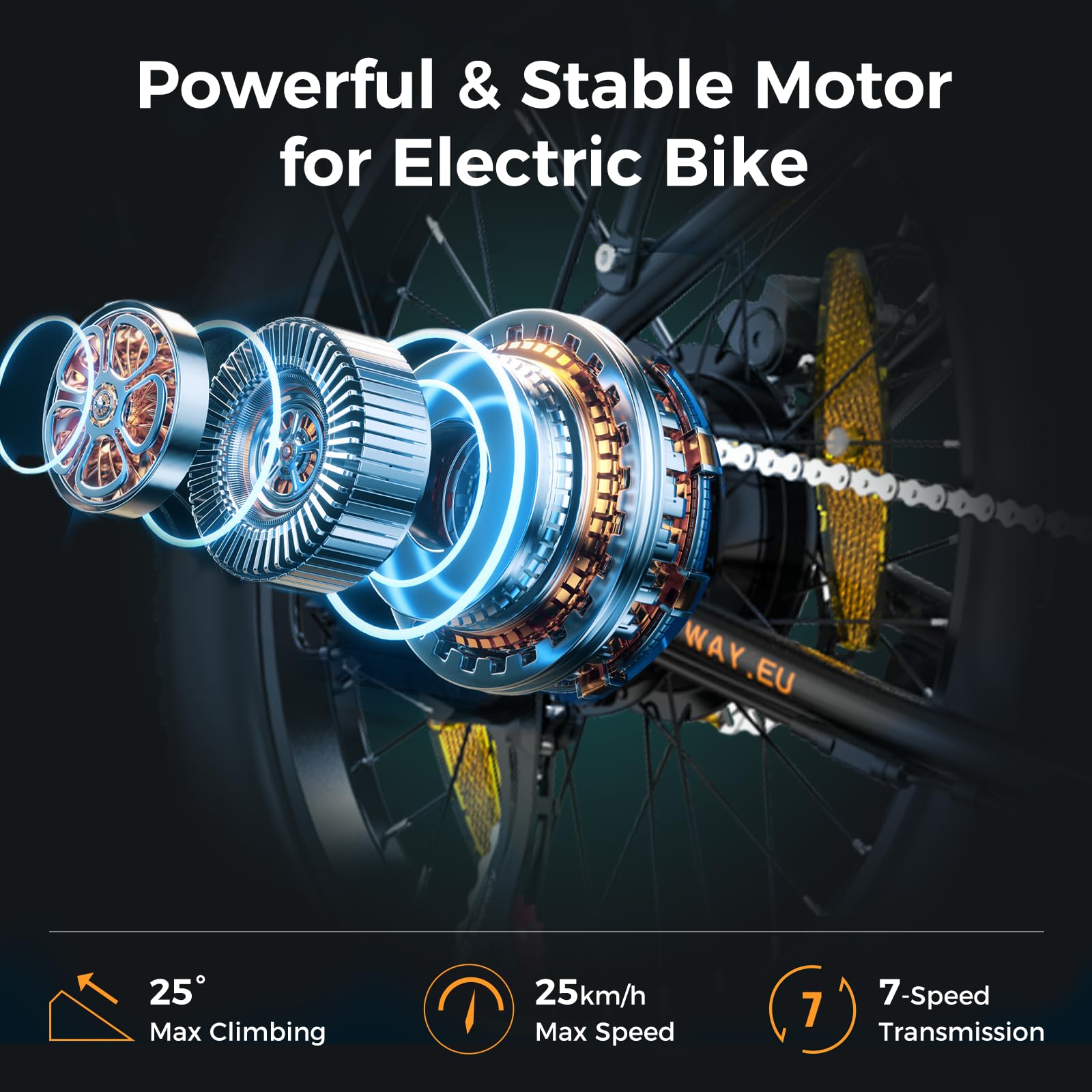 HITWAY Electric Bike for Adults, 20"*3.0 Fat Tire E-Bike 250W Electric Bicycle, Folding Electric Bike, 36V/12Ah Removable Battery, Range 35-90KM, 7-Speed Mountain E Bike for Men Women