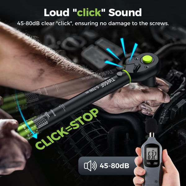 ETOOLAB 1/2 Torque Wrench Dual-Range【20-230Nm/10-170lbf-ft】±3% Precision, 72 Tooth Dual-Direction Adjustable Torque Wrench for Bicycle, Moto, Car Maintenance—3pcs