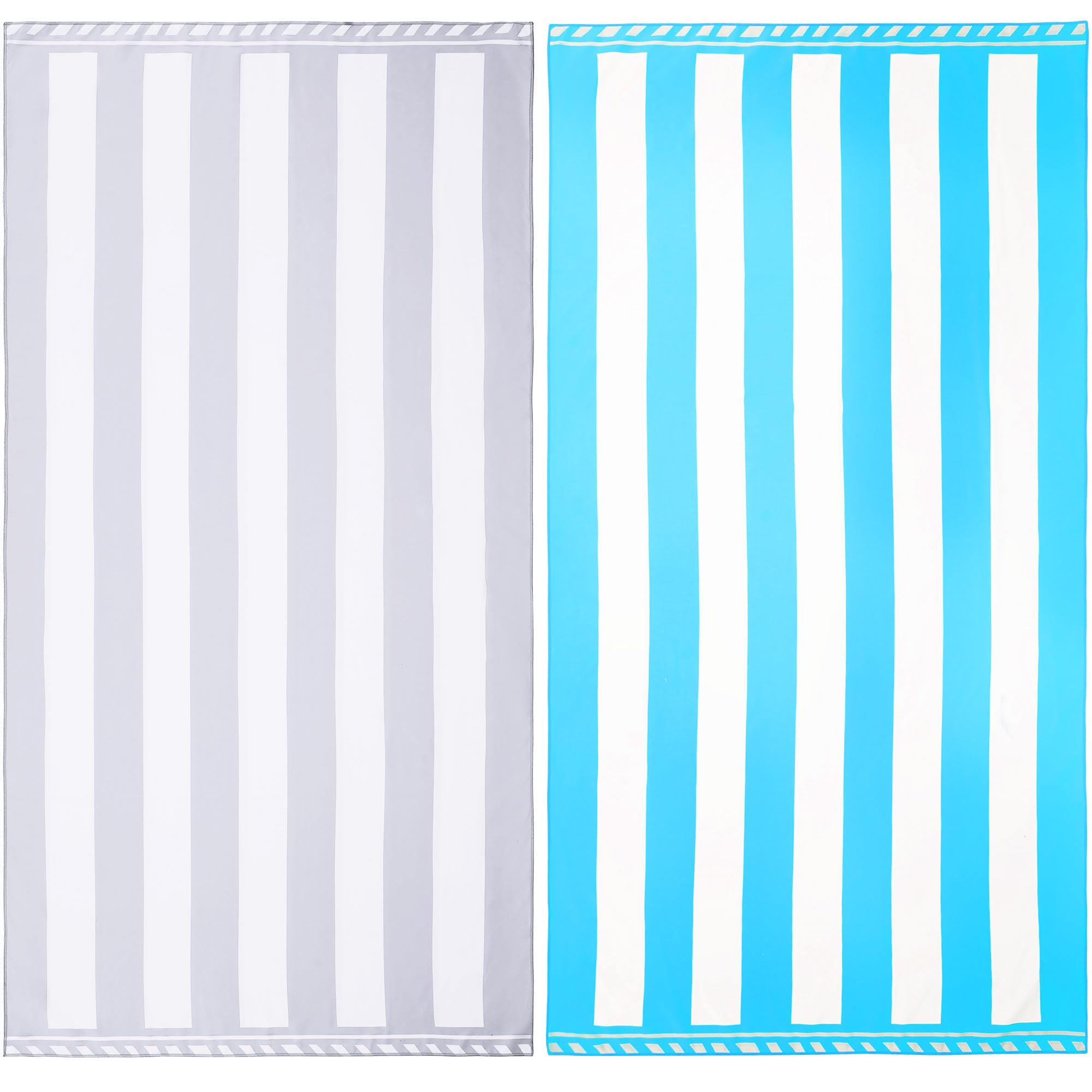 Winthome Beach Towel, Extra Large Microfibre Beach Towel for Adult, Double Sides Sand Free Quick Dry lightweight Travel Swimming Towel(Pink + Green, 90×180cm - 2 pack)