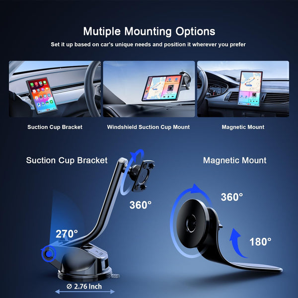 Avylet 8'' Wireless Car Stereo with Apple Carplay & Android Auto, Portrait & Landscape Screen, OTA, Magnetic Mount, Backup Camera, Car Radio, GPS Navigation, Bluetooth, Voice Control, Mirror Link