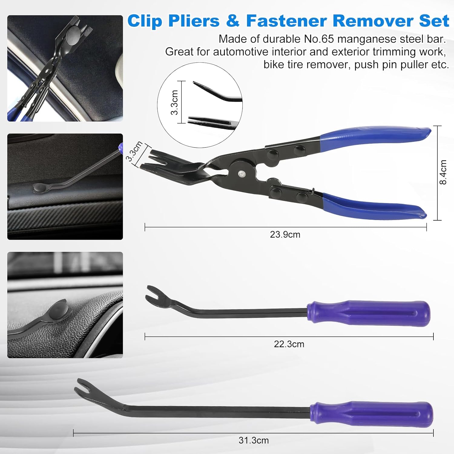 Uolor 342Pcs Trim Removal Tool Kit, Car Panel Door Audio Radio Stereo Removal Tools, Auto Push Pin Bumper Retainer Clip Set/Fastener Terminal Remover Tool/Car Upholstery Repair Pry Kit Auto Clip Plier