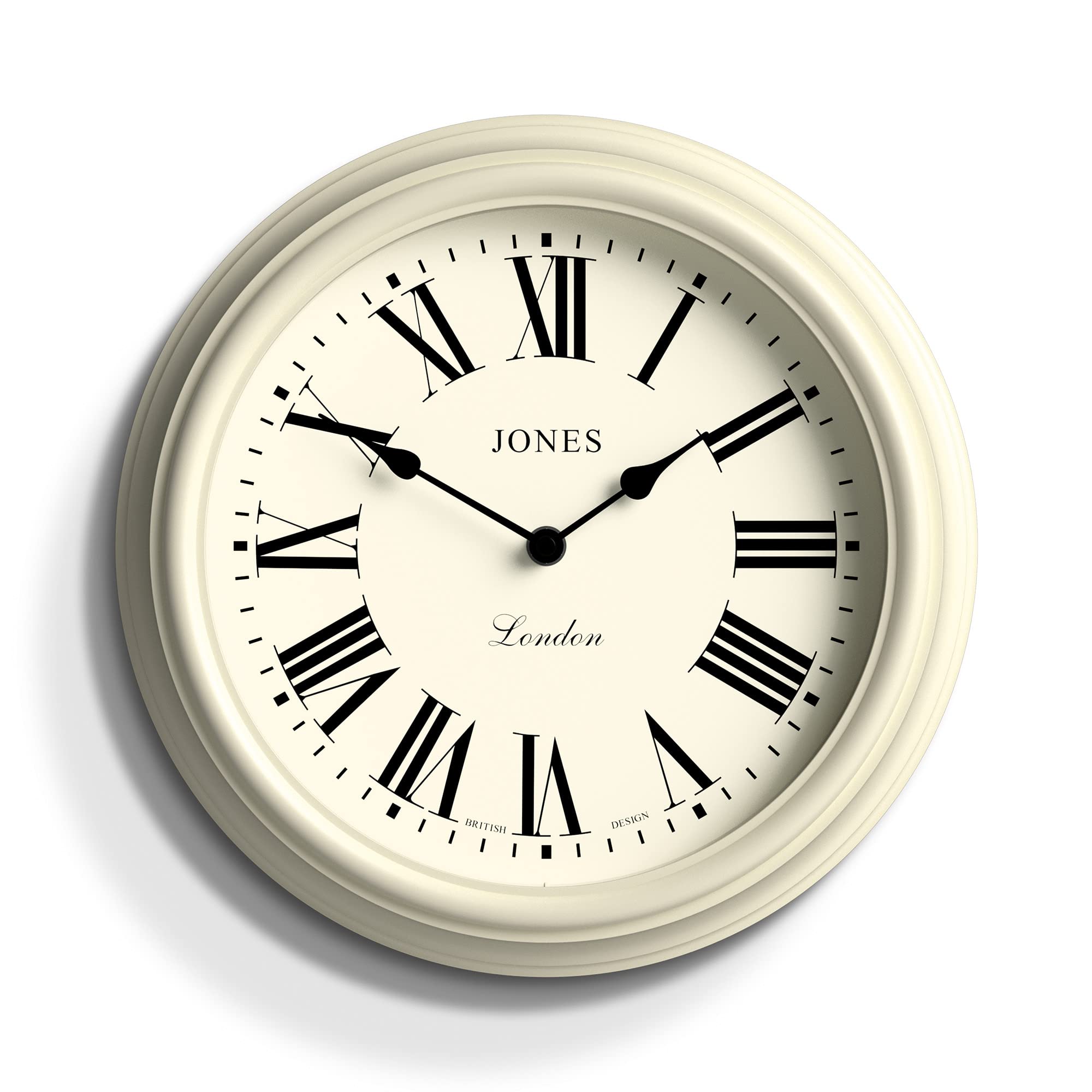 Jones Clocks Venetian wall clock | Classic round clock | 30cm | White | Roman numerals | Traditional design ideal for kitchen, living room or bedroom