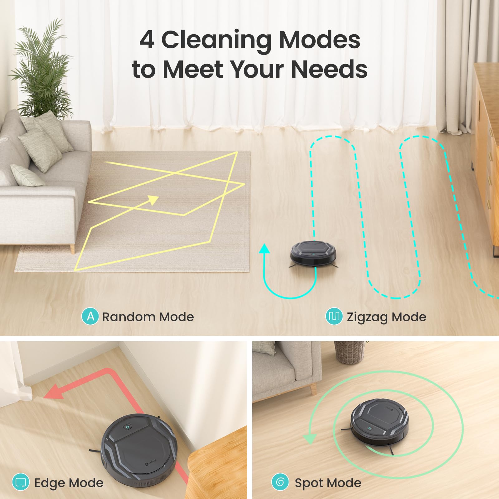 Lefant M210P Robot Vacuum Cleaner, Featured Carpet Cleaner Small Robot 7.8cm Thin 28cm DIA, Robotic Vacuum Alexa Voice Control Self-Charging Ideal for Pet Hair Hard Floor and Carpet