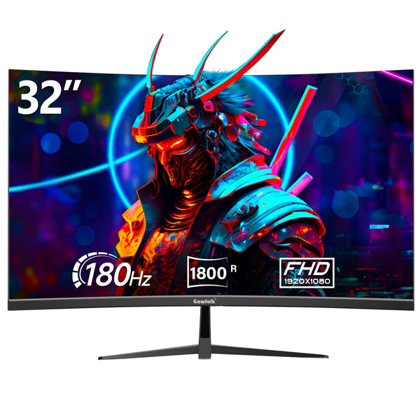 Curved Monitor 27 Inch 100Hz, PC Gaming Monitor with Speakers, AMD FreeSync Full HD 1080p Ultra-Thin Zero Frame Display for Home Office Business