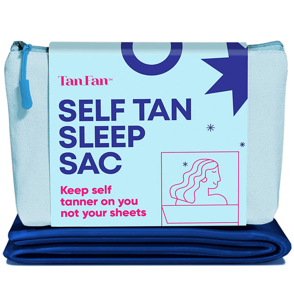 Tan Fan Self Tan Sleep Sac - Keep Sheets Clean From Fake Tan Stains - 100% Cooling Silky Poly Sleeping Sack - Wont Rub or Absorb Tanning Lotion -