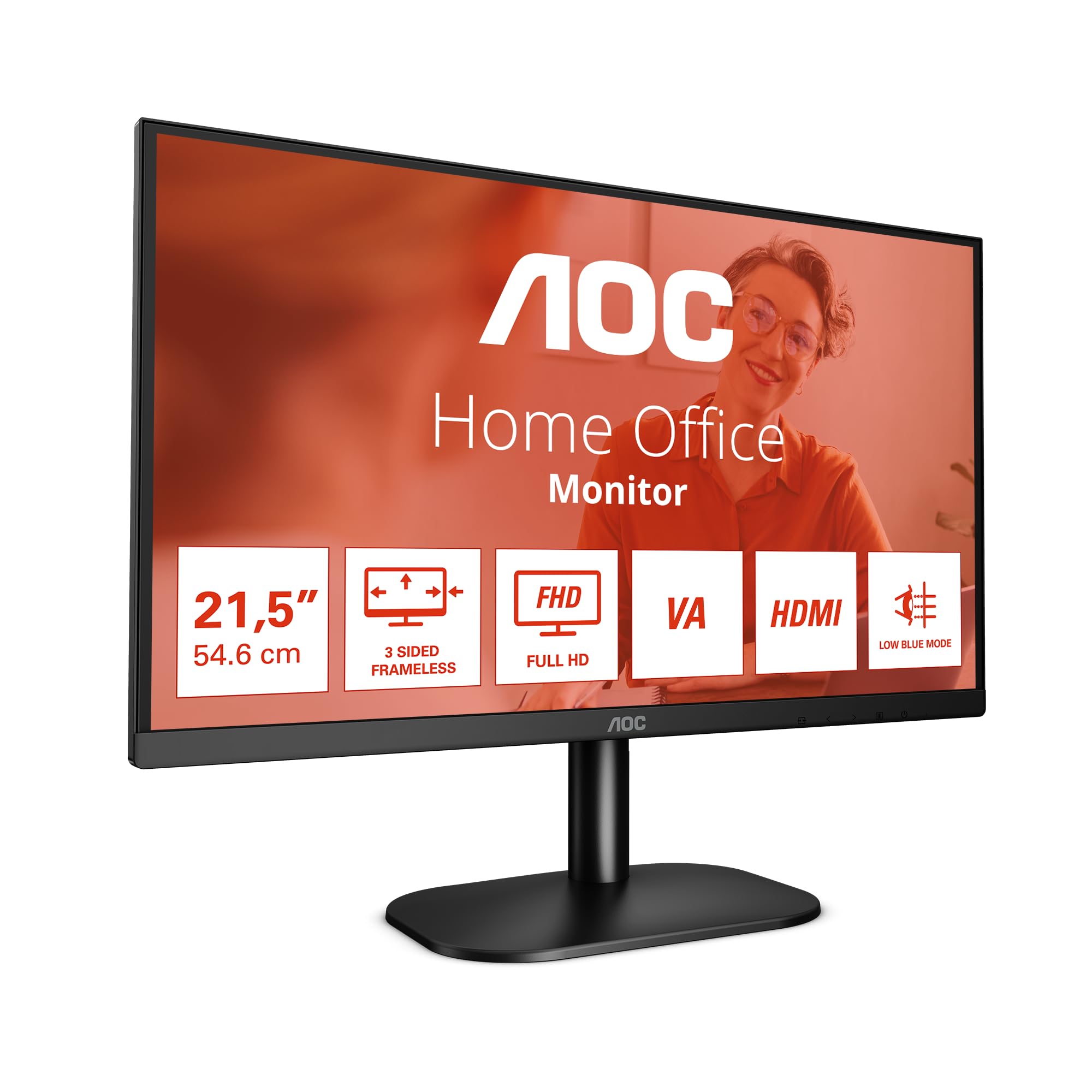 AOC 27B3CA2 - 27 Inch FHD Monitor, 100Hz, IPS, Speakers, USB-C Connectivity, FlickerFree, Adaptive Sync, LowBlue (1920 x 1080, 250 cd/m2, HDMI 1.4 / USB-C 65W Power delivery)