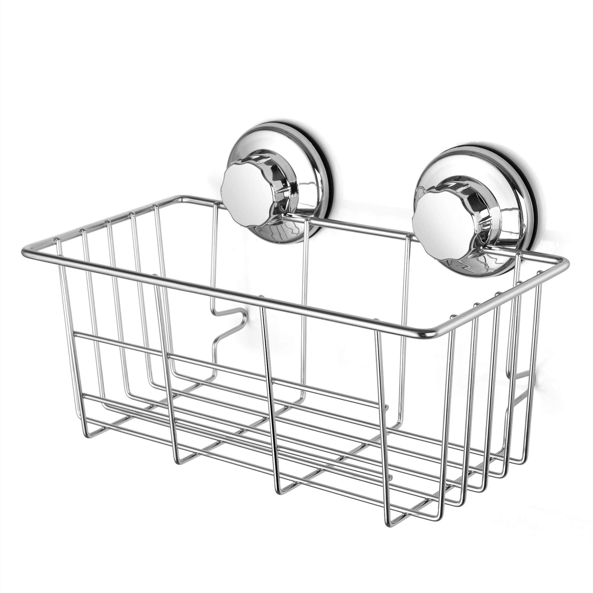 iPEGTOP Suction Cup Deep Shower Caddy Bath Wall Shelf for Large Shampoo Shower Gel Holder Bathroom Storage - Rustproof Stainless Steel, 2 Pack
