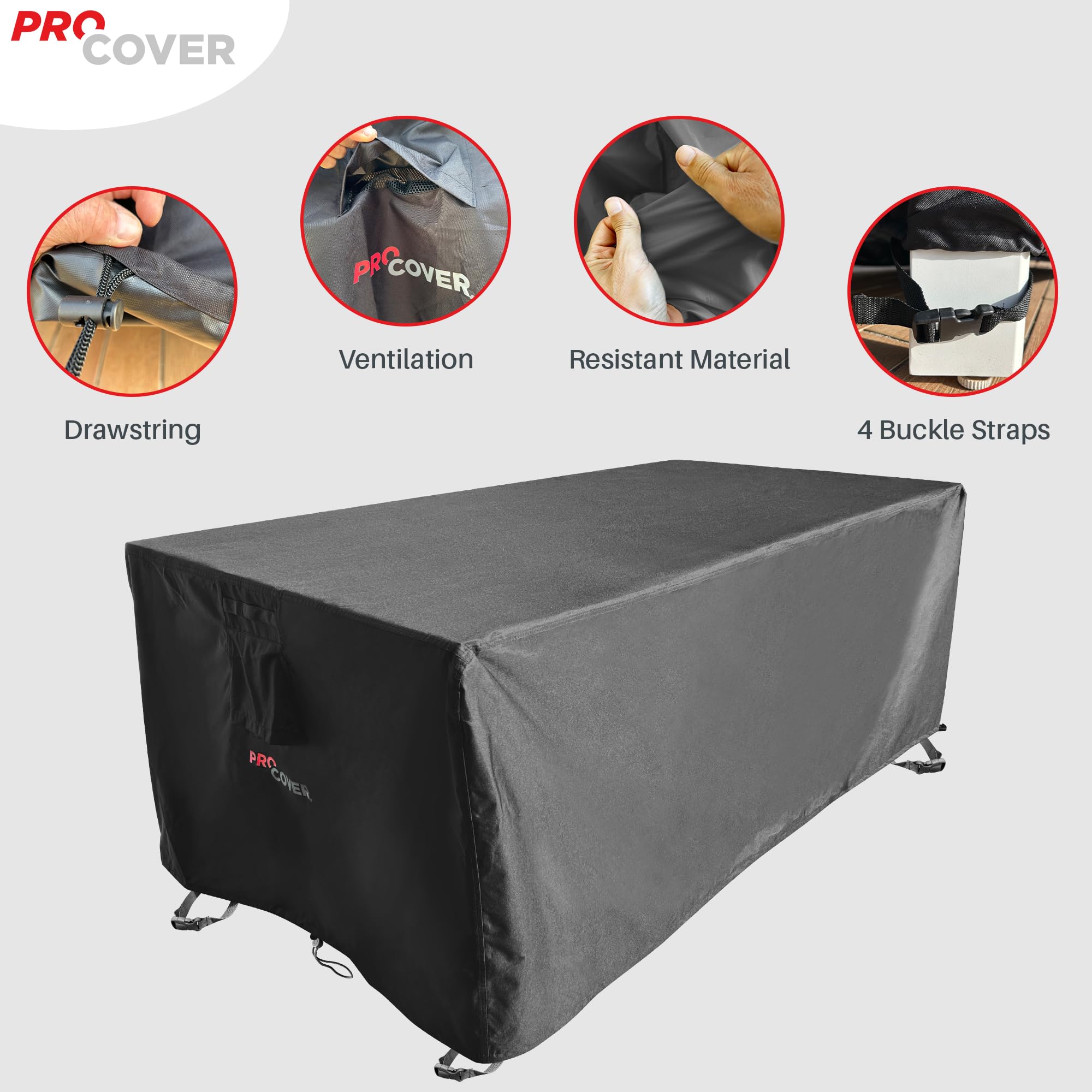 Premium Outdoor Furniture Cover: Durable, Waterproof Fabric with PVC Coating. Thick, Long-Lasting, Ideal for Garden Table, Lounge, Furniture, Terrace.
