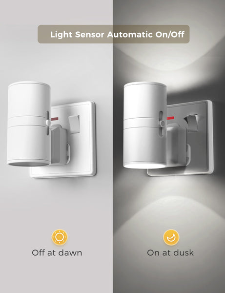 LOHAS-LED Night Light Plug In Wall,1 Pack, Modern Night Light with Dusk to Dawn Sensor, Adjustable Brightness 0-100LM, 3000K Warm White, Dimmable Night Light for Hallway Bathroom Bedroom Stair Toddler