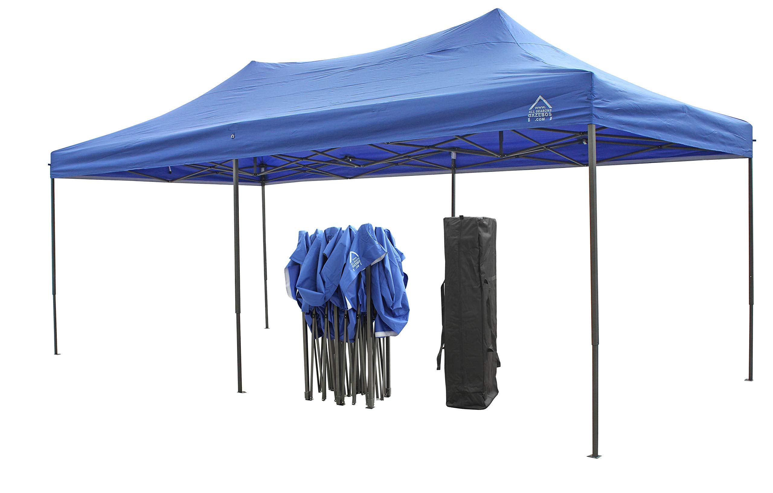 All Seasons Gazebos 3M x 6M Waterproof Gazebo Party Tent with Rustproof Frame and Wheeled Carry Bag (Metallic Grey)