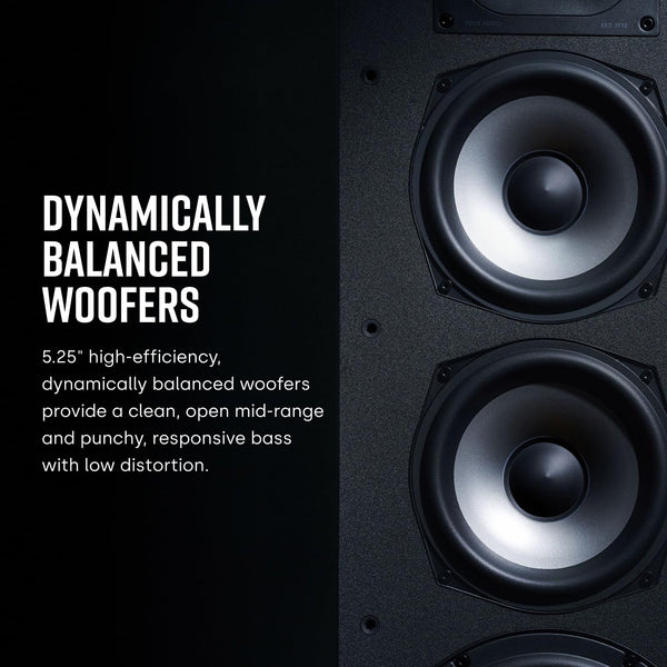 Polk Audio Polk Monitor MXT60 Compact Tower Speaker, HiFi and Home Cinema Speaker, Hi-Res Certified, Dolby Atmos and DTS:X Compatible (1 piece)