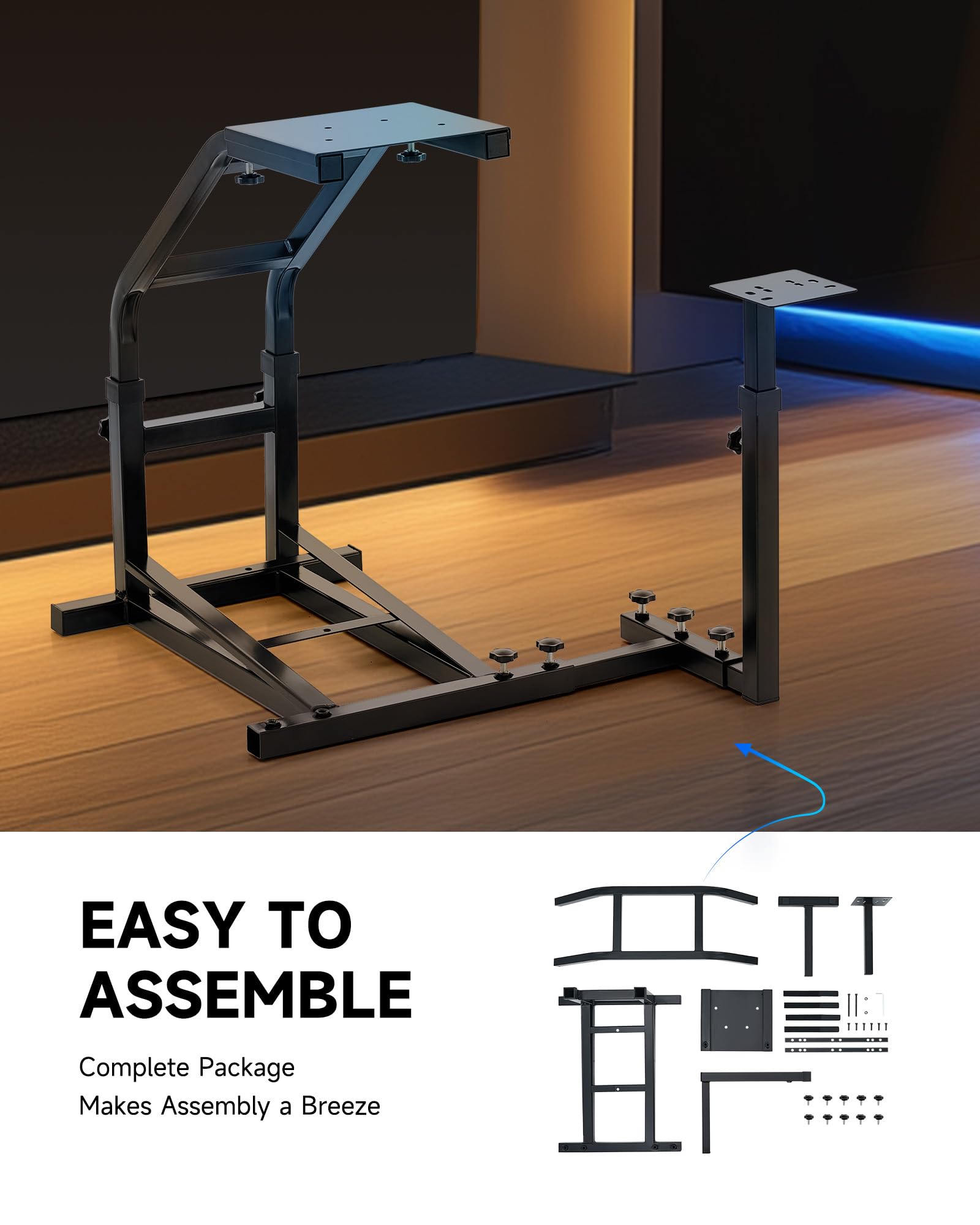 CO-Z Racing Wheel Stand Compatible with Logitech G27, G29, G920, Thrustmaster T300RS, T80, Adjustable Height for PS4, Xbox One, Series X|S, PC Gaming