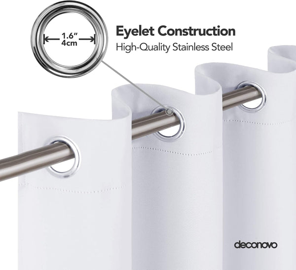 Deconovo Blackout Curtains Eyelet Super Soft Thermal Insulated Ring Top Blackout Curtains for Nursery 46 x 54 Drop Inch Dark Grey 2 Panels