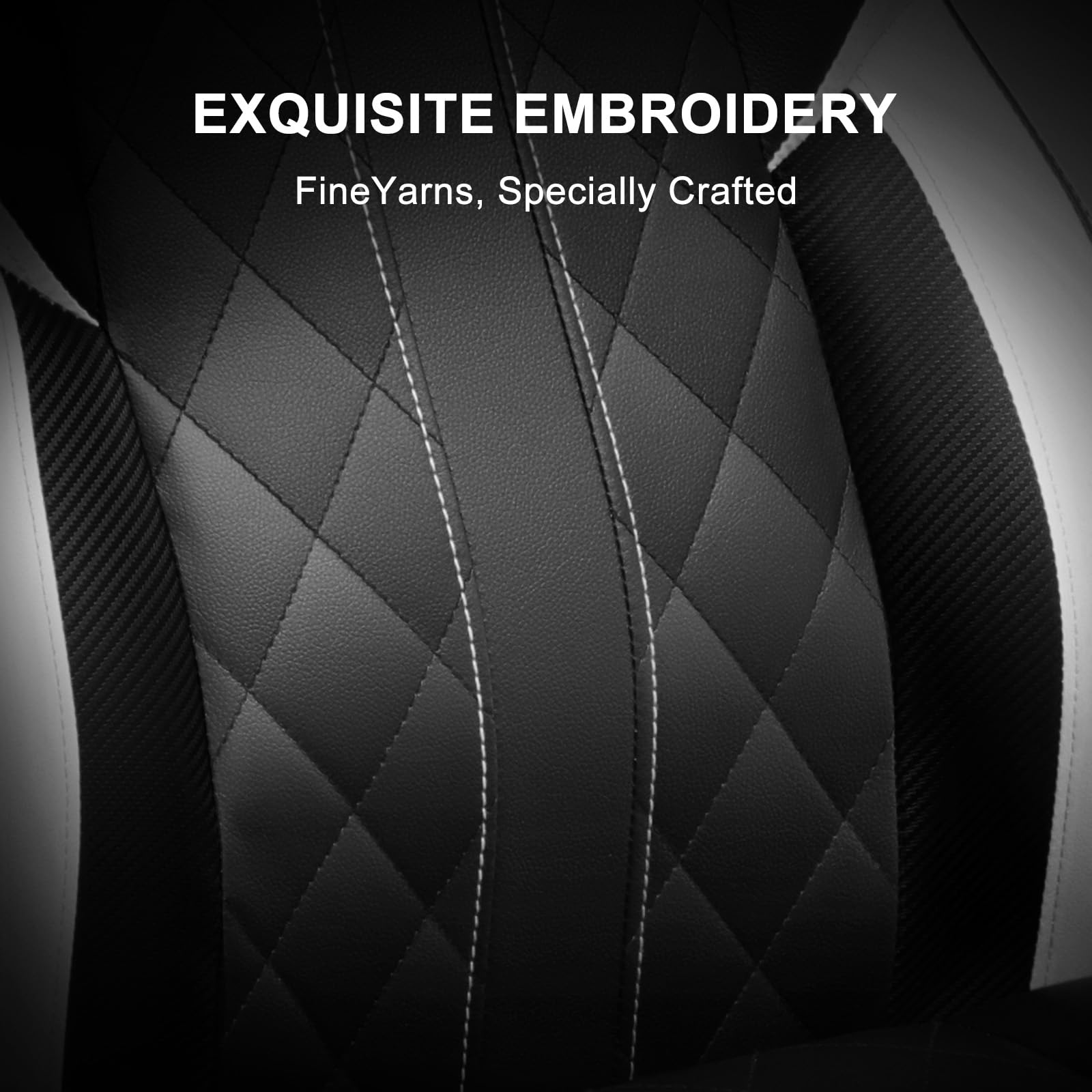 GTPLAYER Ergonomic Racing Computer Chair - Height Adjustable, 360° Swivel, Executive Office Desk Chair (White)