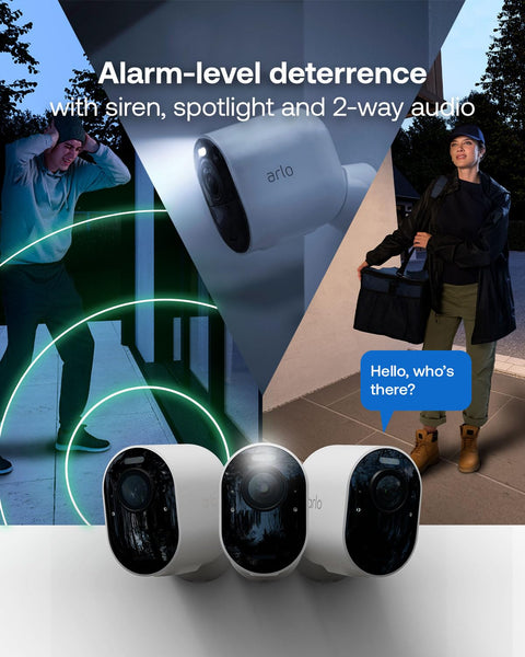 Arlo Ultra 2 Security Camera Outdoor, 4K UHD, Wireless CCTV, 6-Month Battery, Colour Night Vision, Weatherproof, Bright Spotlight, 2-Way Audio, 2 Cam Kit, Arlo Secure Trial Included, Black