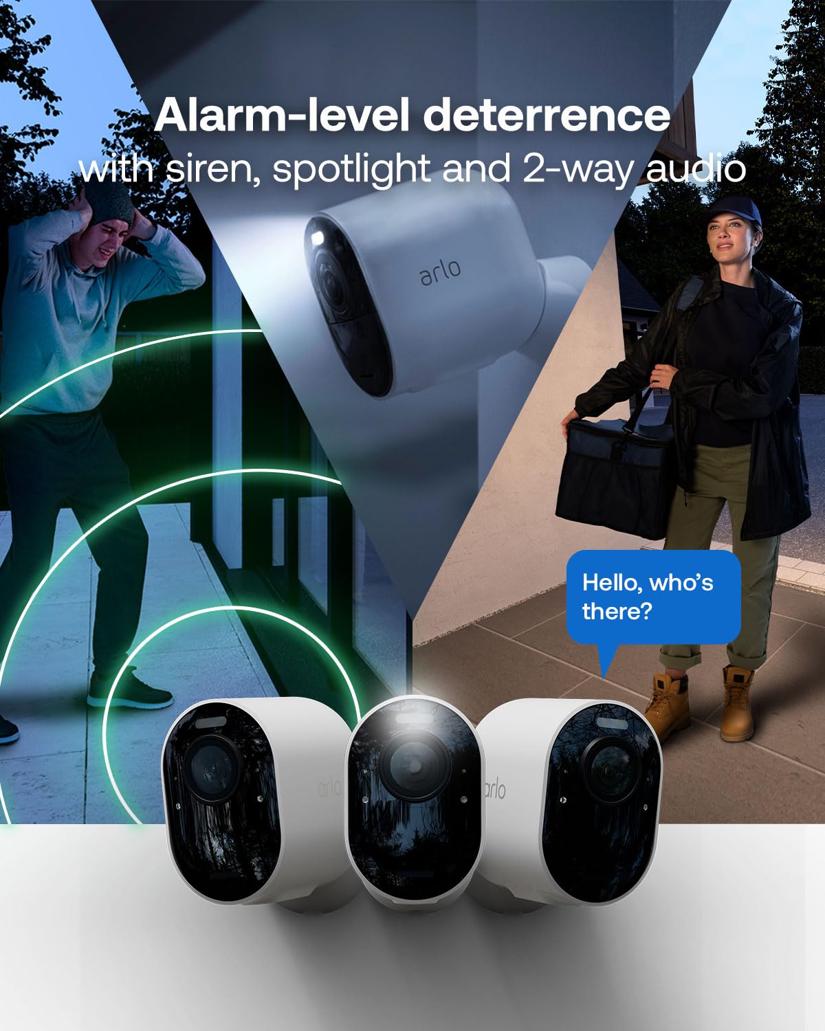 Arlo Ultra 2 Security Camera Outdoor, 4K UHD, Wireless CCTV, 6-Month Battery, Colour Night Vision, Weatherproof, Bright Spotlight, 2-Way Audio, 2 Cam Kit, Arlo Secure Trial Included, Black