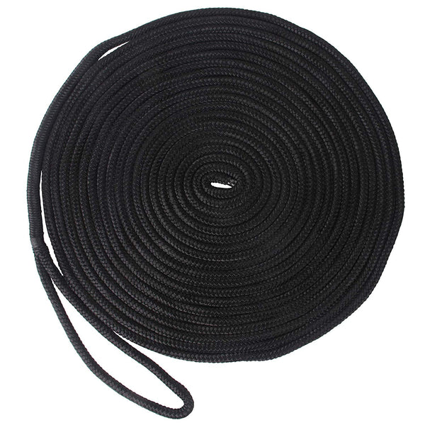 JSHANMEI Dock Lines Rope-2pack 25FT Double Braided Boat Docking Lines Mooring Lines with 12inch Eyelet Anchor Line Boat Equipment(Dia:1/2"-2pcs)