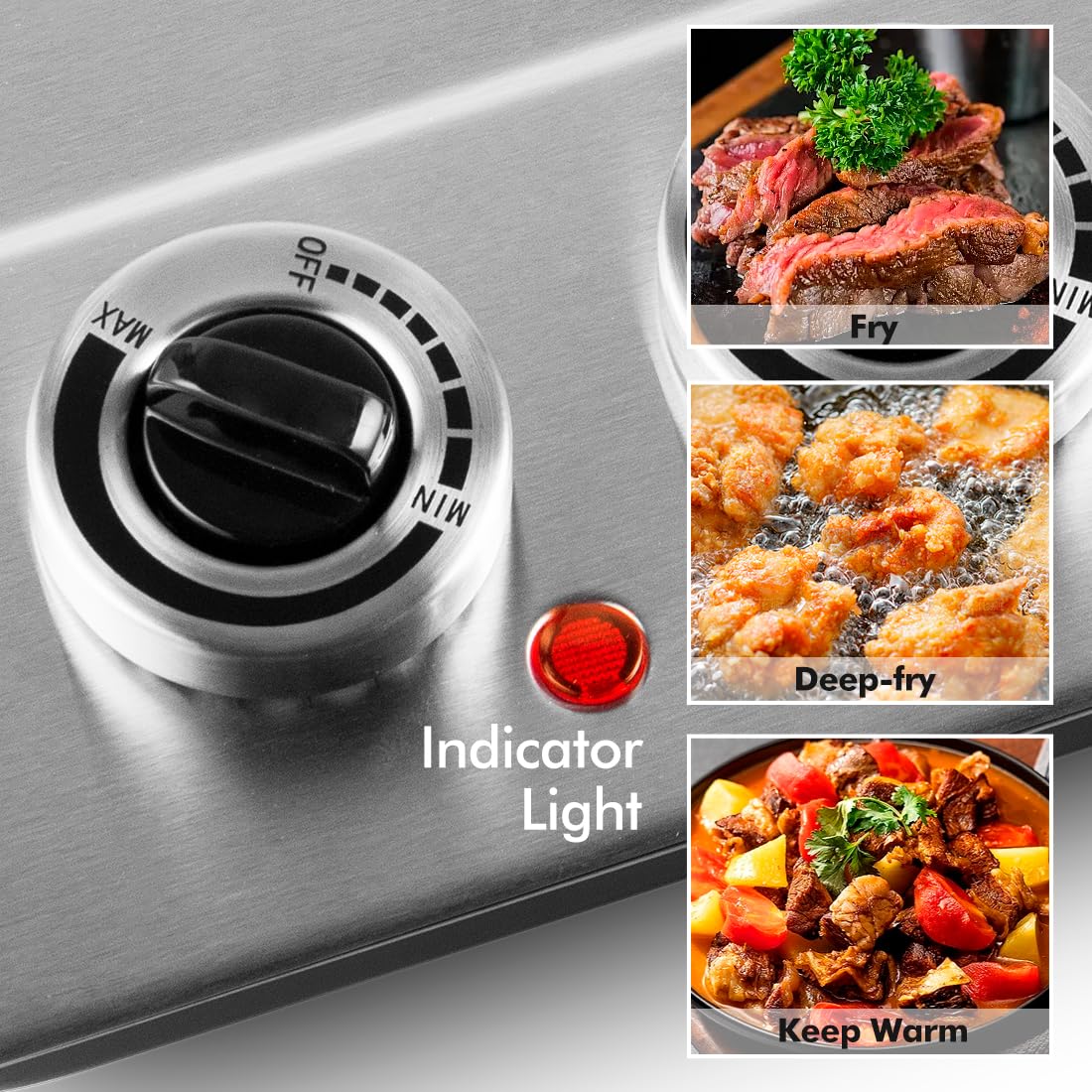 Double Electric Hob, CUSIMAX Hot Plate for Cooking, 2400W Electric Ceramic Hot Plate, Double Infrared Cooktop with Dual Temperature Control, Portable